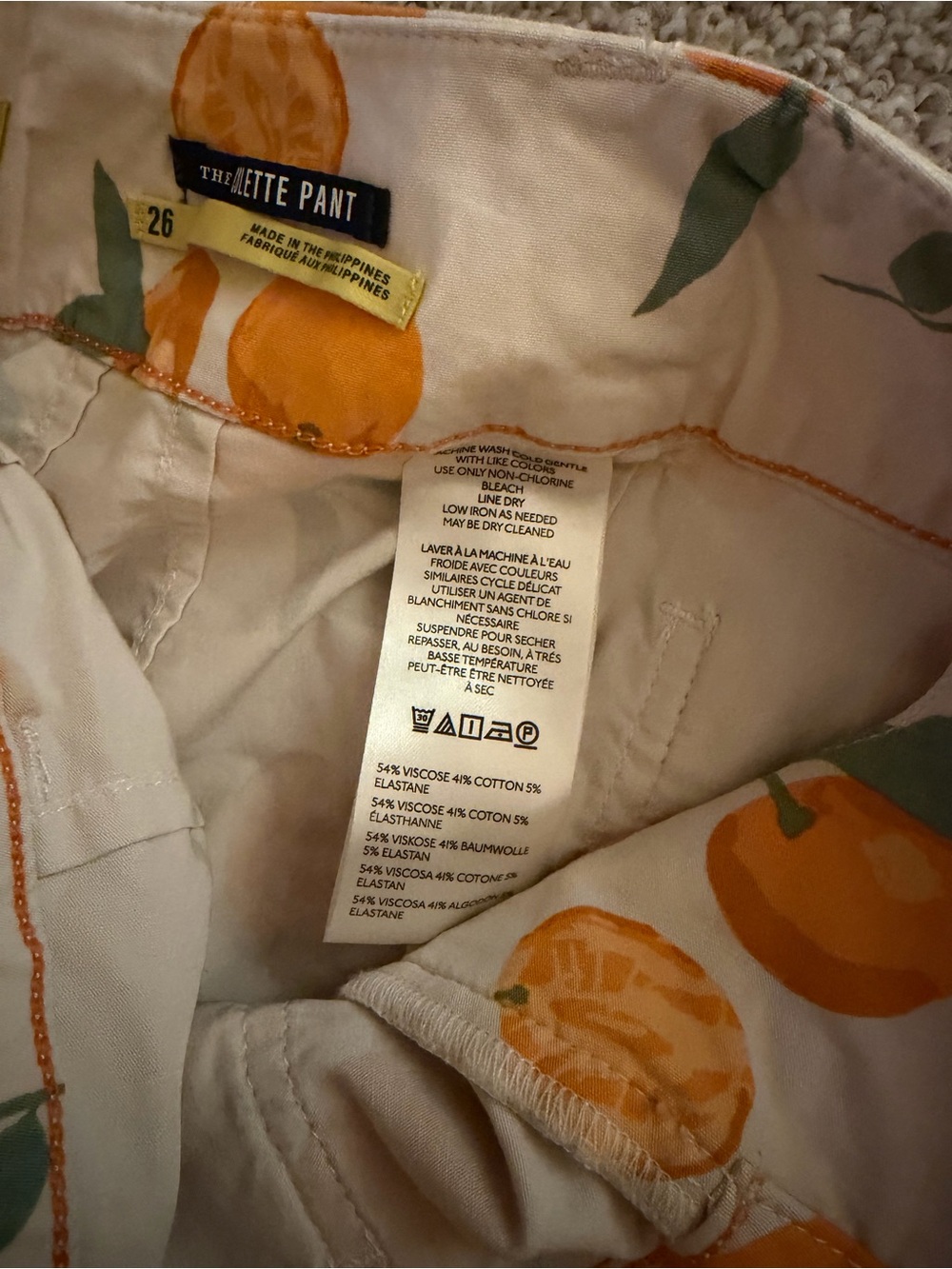 Anthropologie Maeve x Dylan Mierzwinski Oranges Colette Cropped Wide-Leg 26 NWT - Picture 5 of 5